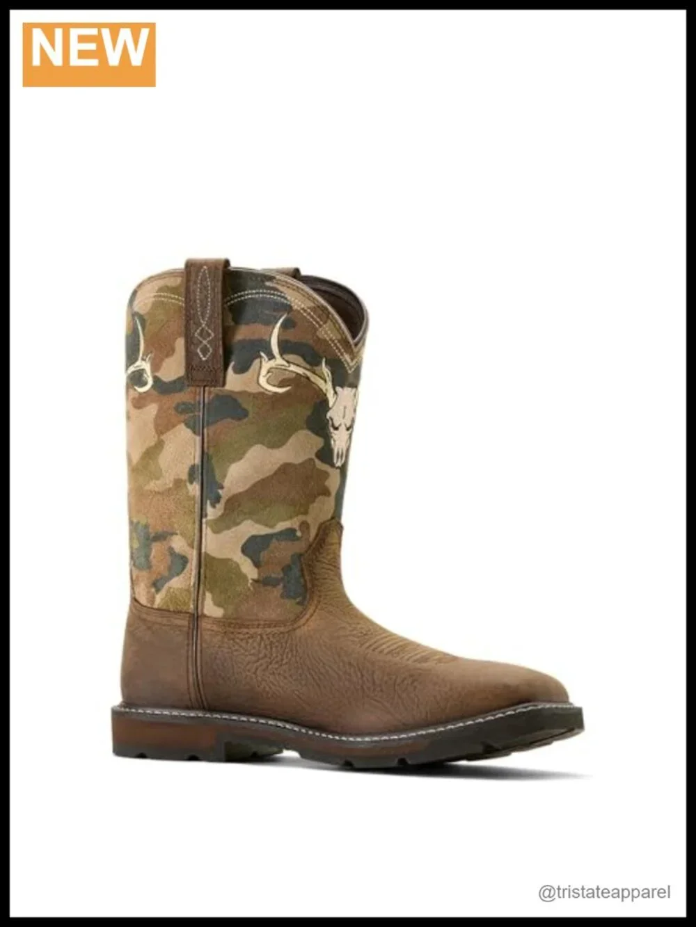 Steel Toe Waterproof Work Boot Square Toe Pull-On 4LR DRYShield